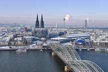 Cologne with cathedral and Eventlocations on the Rhine